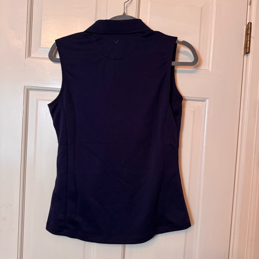 Callaway Women’s Sleeveless Golf Polo Shirt Size Small – Navy Blue (Peacoat) NWT - Picture 3 of 3